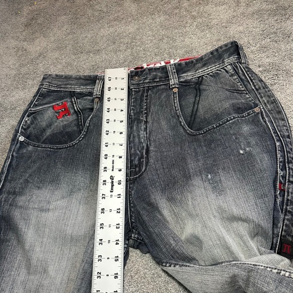 Y2K Pepe Jeans Jeans Mens 34 (fit 38x33) Faded Black Embroidery Baggy Wide Leg - Picture 15 of 16